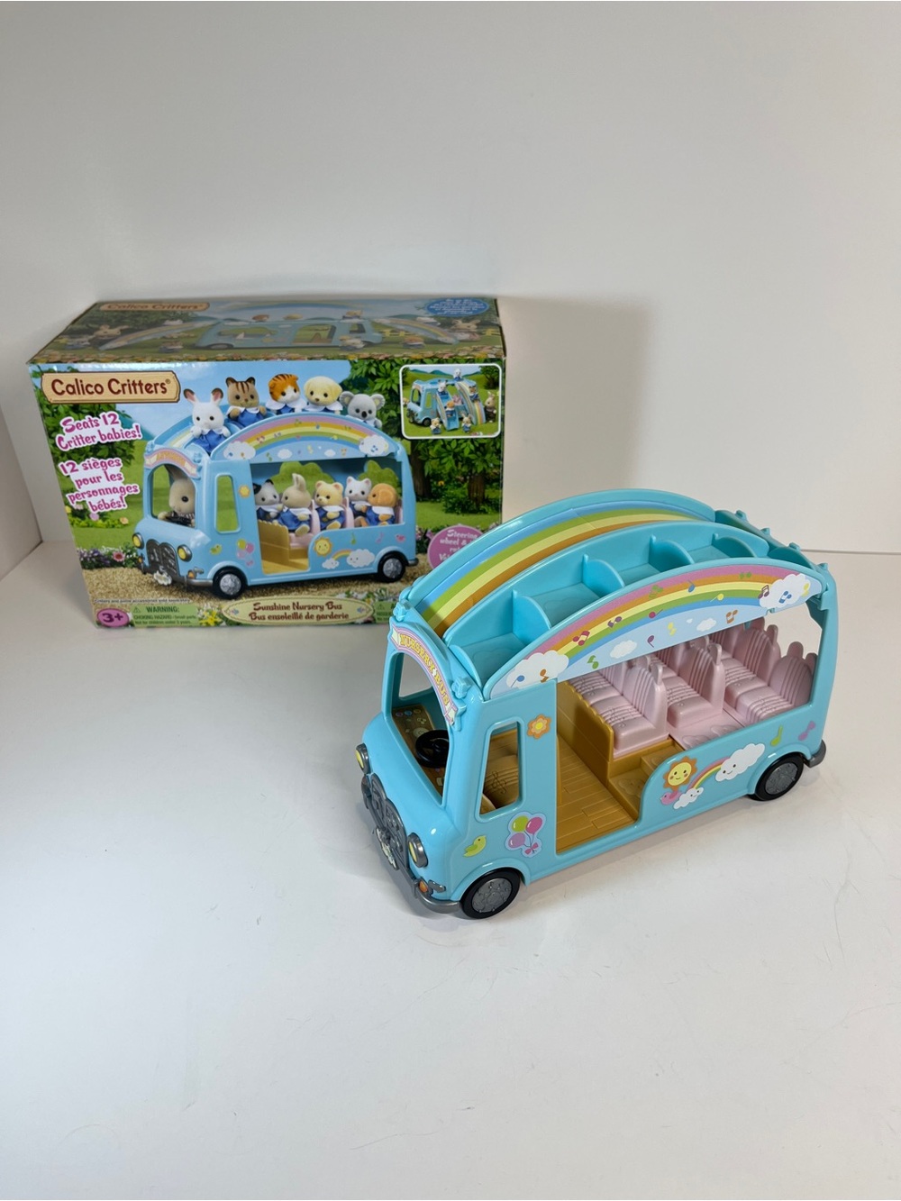 Calico Critters Sylvanian Families Sunshine Nursery Bus W/ Box Complete Play Set